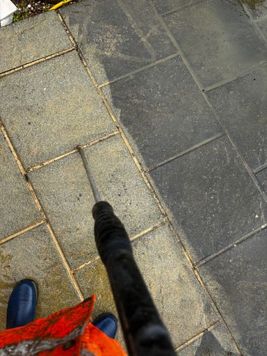 cleaning a patio